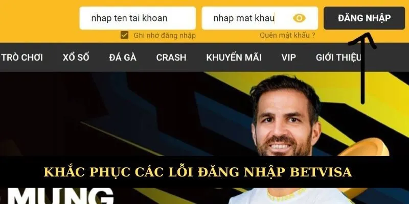 Chỉ dẫn khắc phục các lỗi đăng nhập Betvisa 